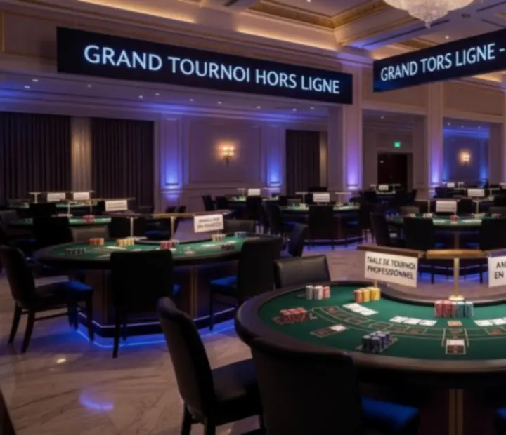 Salle de tournoi mise en lumière lors d'une grande compétition physique