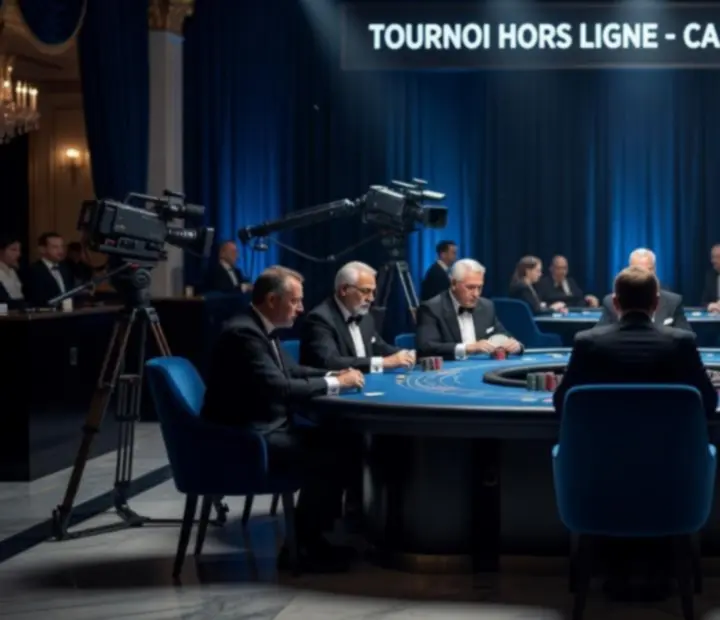 Scène de tournoi terrestre éclairée pour une diffusion live
