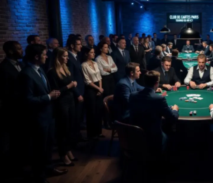 Public et ambiance d'un tournoi de cartes dans un casino français