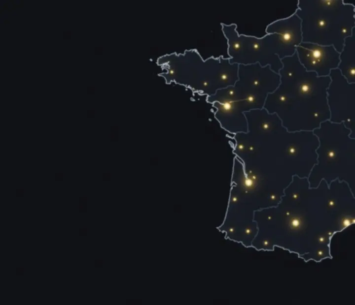 Carte des lieux de tournois de cartes en France
